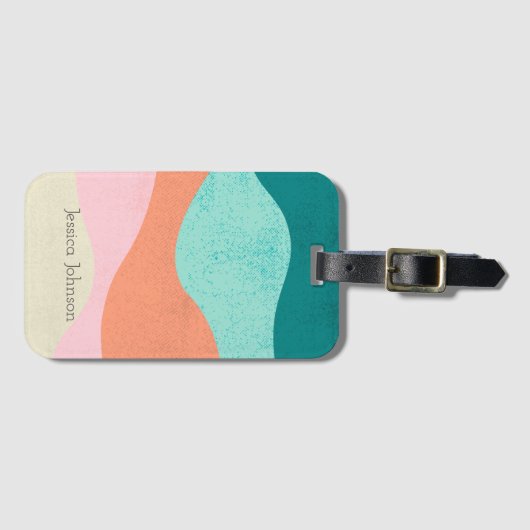 Kleurrijk Abstract Art Bagagelabel - Stijlvol Reiz (Voorkant (horizontaal))