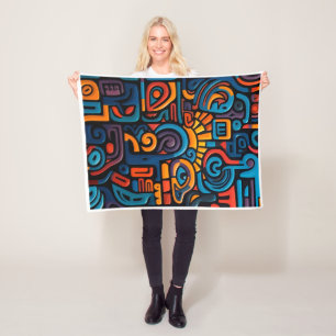 Kleurrijk Abstract Artistiek Graffiti Patroon Flee Fleece Deken
