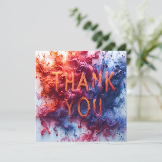 Kleurrijk abstract bedankkaart (Staand voorkant)