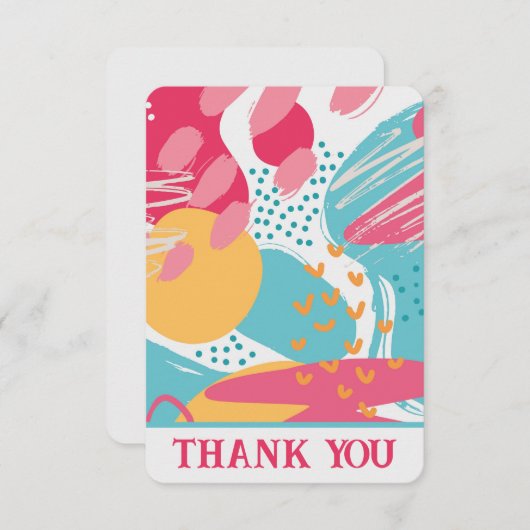 Kleurrijk Abstract Bedankkaart (Voorkant / Achterkant)