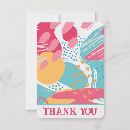 Kleurrijk Abstract Bedankkaart (Voorkant)