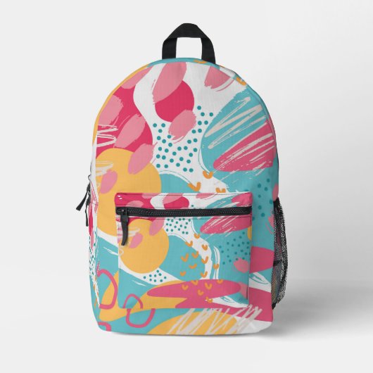 Kleurrijk Abstract Bedrukte Rugzak (Voorkant)