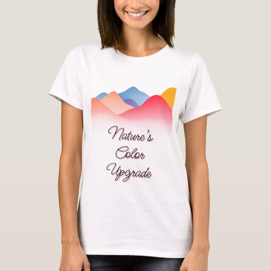 Kleurrijk Abstract berglandschap T-shirt (Voorkant)