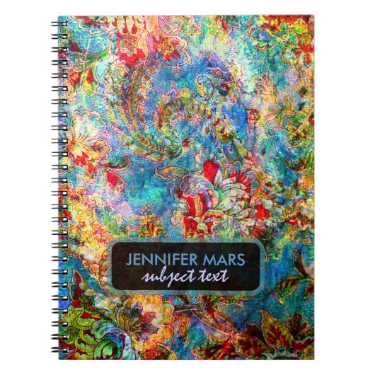 Kleurrijk Abstract, bijtend Floral ontwerp Notitieboek (Voorkant)