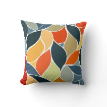 Kleurrijk Abstract Bladpatroon Kussen 16 "x 16"