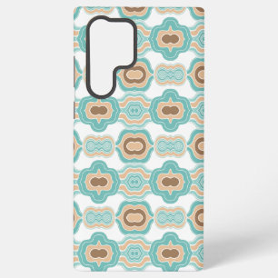 Kleurrijk abstract blauw/bruin/geelbruin medaillon samsung galaxy hoesje