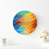 Kleurrijk Abstract Blauw Oranje Flare Grote Klok (Huis)