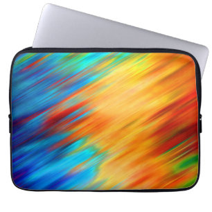 Kleurrijk Abstract blauw Oranje Flare Laptop Sleeve
