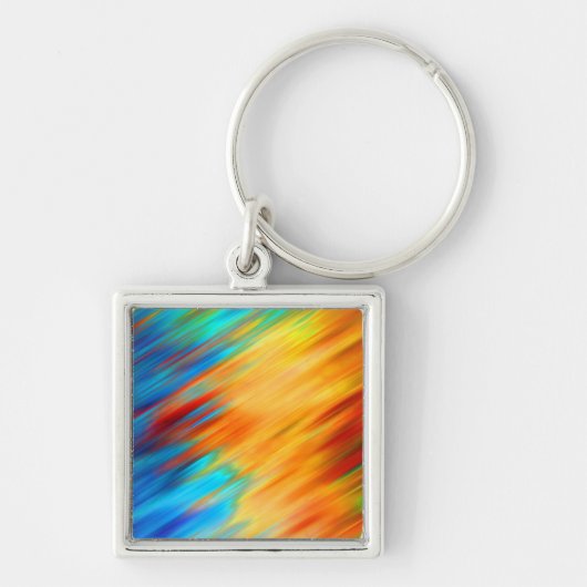 Kleurrijk Abstract blauw Oranje Flare Sleutelhanger (Voorkant)