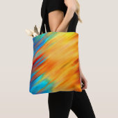 Kleurrijk Abstract blauw Oranje Flare Tote Bag (Dichtbij)