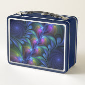 Kleurrijk Abstract blauw roze groen fractal (Achterkant)