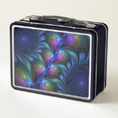 Kleurrijk Abstract blauw roze groen fractal (Achterkant)