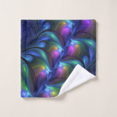 Kleurrijk Abstract blauw roze groen fractal Bad Handdoek (Wasdoekje)