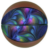 Kleurrijk Abstract blauw roze groen fractal Basketbal (Voorkant)