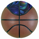 Kleurrijk Abstract blauw roze groen fractal Basketbal (Rechts)