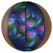 Kleurrijk Abstract blauw roze groen fractal Basketbal (Verticaal)