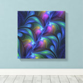 Kleurrijk Abstract blauw roze groen fractal Canvas Afdruk (Insitu (Houten vloer))