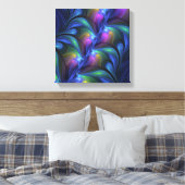 Kleurrijk Abstract blauw roze groen fractal Canvas Afdruk (Insitu (Slaapkamer))