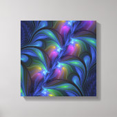 Kleurrijk Abstract blauw roze groen fractal Canvas Afdruk (Voorkant)