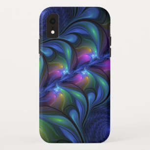 Kleurrijk Abstract blauw roze groen fractal Case-Mate iPhone Case