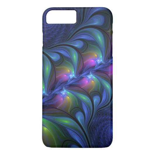 Kleurrijk Abstract blauw roze groen fractal Case-Mate iPhone Case (Achterkant)