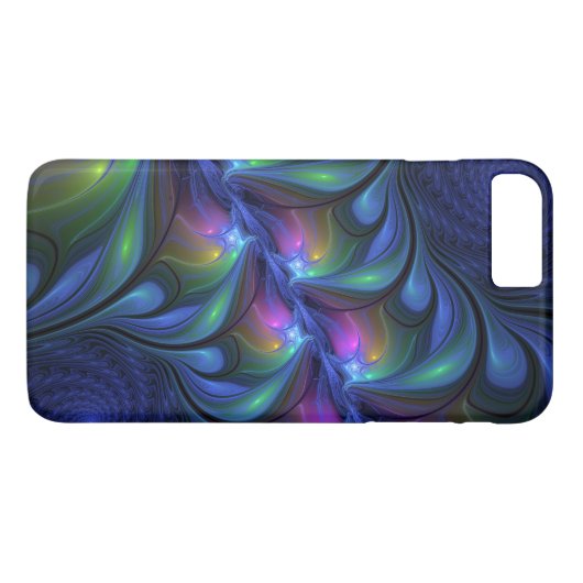 Kleurrijk Abstract blauw roze groen fractal Case-Mate iPhone Case (Achterkant (Horizontaal))