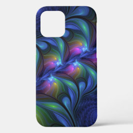 Kleurrijk Abstract blauw roze groen fractal Case-Mate iPhone Case