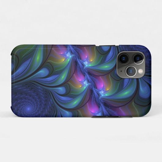 Kleurrijk Abstract blauw roze groen fractal Case-Mate iPhone Case (Achterkant (horizontaal))