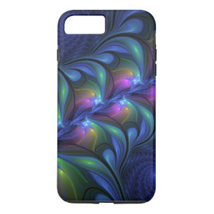 Kleurrijk Abstract blauw roze groen fractal Case-Mate iPhone Case