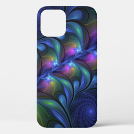 Kleurrijk Abstract blauw roze groen fractal Case-Mate iPhone Case