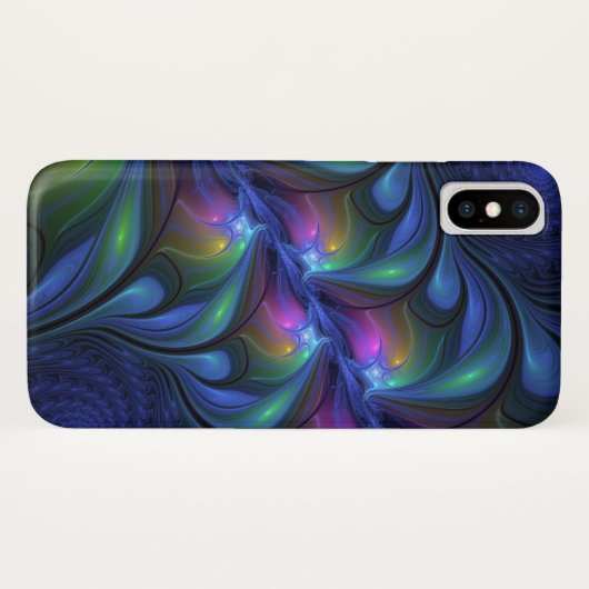 Kleurrijk Abstract blauw roze groen fractal Case-Mate iPhone Case (Achterkant (horizontaal))