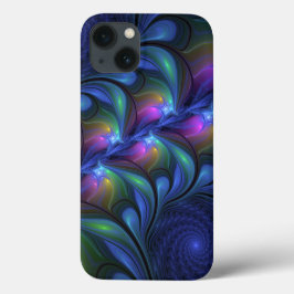 Kleurrijk Abstract blauw roze groen fractal Case-Mate iPhone Case