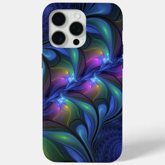 Kleurrijk Abstract blauw roze groen fractal Case-Mate iPhone Case (Achterkant)