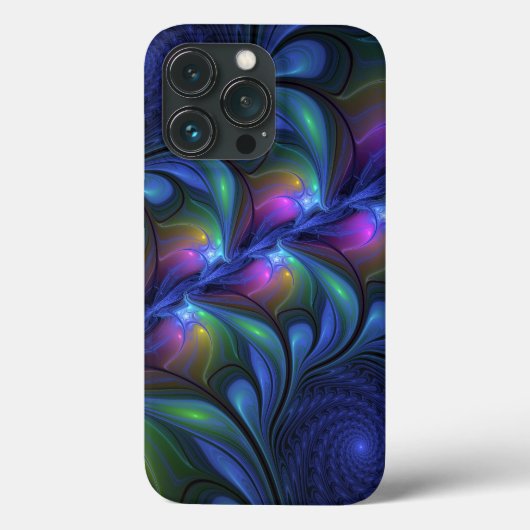 Kleurrijk Abstract blauw roze groen fractal Case-Mate iPhone Case (Achterkant)