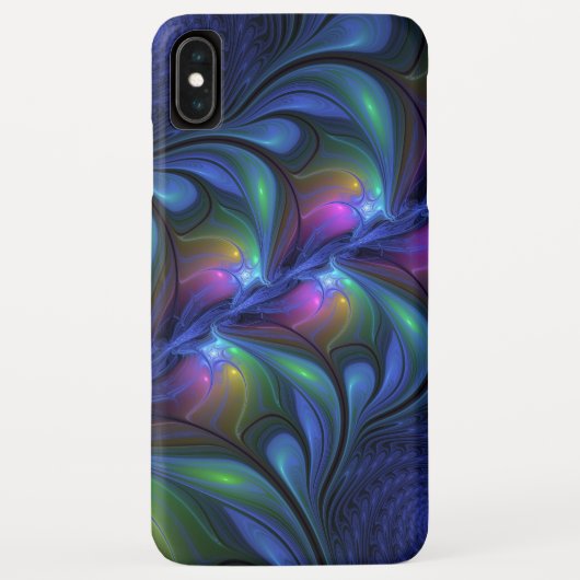 Kleurrijk Abstract blauw roze groen fractal Case-Mate iPhone Case (Achterkant)