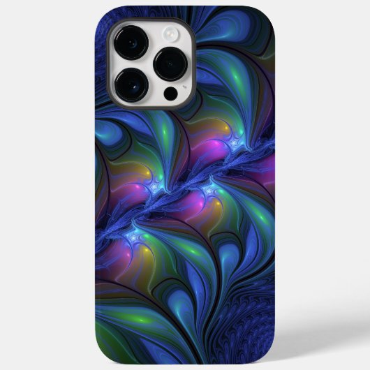 Kleurrijk Abstract blauw roze groen fractal Case-Mate iPhone Case (Achterkant)