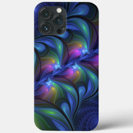 Kleurrijk Abstract blauw roze groen fractal Case-Mate iPhone Case