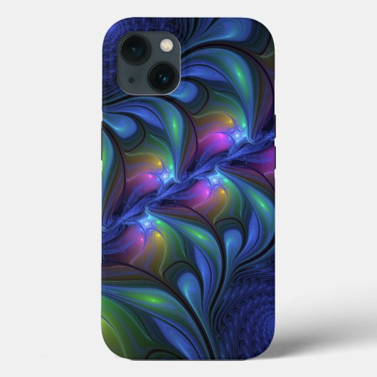 Kleurrijk Abstract blauw roze groen fractal Case-Mate iPhone Case (Achterkant)