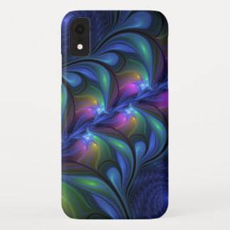 Kleurrijk Abstract blauw roze groen fractal Case-Mate iPhone Case
