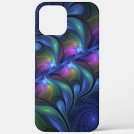 Kleurrijk Abstract blauw roze groen fractal Case-Mate iPhone Case