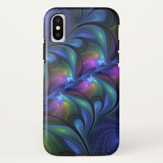 Kleurrijk Abstract blauw roze groen fractal Case-Mate iPhone Case