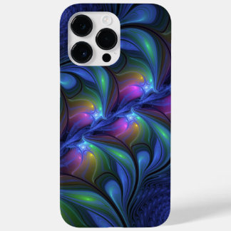 Kleurrijk Abstract blauw roze groen fractal Case-Mate iPhone 14 Pro Max Hoesje