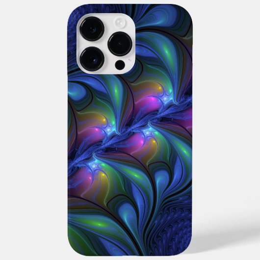 Kleurrijk Abstract blauw roze groen fractal Case-Mate iPhone Case (Achterkant)