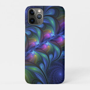 Kleurrijk Abstract blauw roze groen fractal Case-Mate iPhone Case