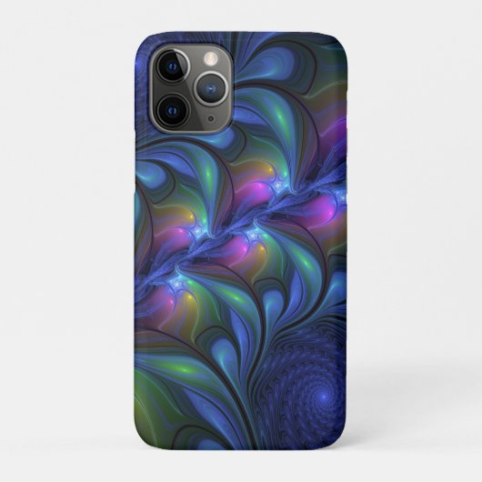 Kleurrijk Abstract blauw roze groen fractal Case-Mate iPhone Case (Achterkant)