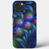 Kleurrijk Abstract blauw roze groen fractal Case-Mate iPhone Case (Achterkant)