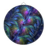 Kleurrijk Abstract blauw roze groen fractal Dartbord (Voorkant)