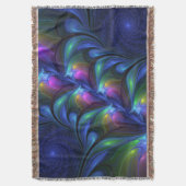 Kleurrijk Abstract blauw roze groen fractal Deken (Voorkant Verticaal)