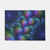 Kleurrijk Abstract blauw roze groen fractal Deurmat (Voorkant)