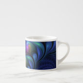 Kleurrijk Abstract blauw roze groen fractal Espresso Kop (Rechts)
